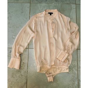 JCrew Stretch tailored perfect bodysuit silk EUC